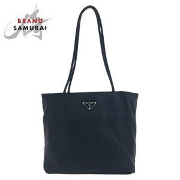 Prada Tessuto triangular black Nylon tote Shoulder Bag - Picture 1 of 9